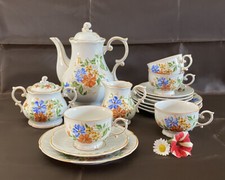 wundervolles Kaffeeservice * Oscar Schlegelmilch * 4 Pers. Blumendekor #7000
