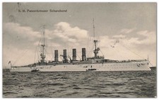 AK Marine Großer Kreuzer SMS Scharnhorst gelaufen Wilhelmshaven 1914