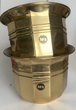 Vintage 2x Blumentopf ein Paar Übertopf Messing  midcentury 60er Jahre SKS