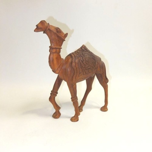 Holzskulptur kamel tierfigur - holzskulptur,