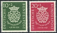 Bund Nr. 121 - 122 sauber postfrisch Bach Siegel BRD 1950 Michel 110,00 € MNH