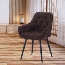 Design Drehstuhl UDINA vintage-braun Mikrofaser  Armlehne gepolstert Ziersteppun