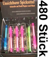480x SPICKZETTEL GEHEIMSCHRIFT WURFMATERIAL Geldscheinprüfer  UV-LICHT