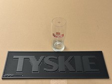 Tyskie Abtropfmatte  + 1 Glas Abtropfschale Zapfanlage Bier Tyski  Theke Party