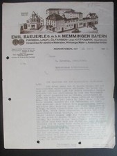 (2108) Brief Farben-Lack & Kitt-Fabrik Emil Bauerle, Memmingen 1932