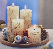Adventskranz NEU mit 4 Kerzen Weihnachten mit Schneeflocken-Dekor und Dekokugeln