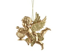 Christbaumschmuck Kunststoff 9,5cm Engel Weihnachtsbaumschmuck bruchfest Gold