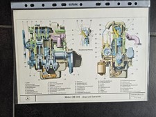 MOTOR Mercedes Benz Daimler OM314 Schnittzeichnung Schnittmodell Prospekt