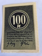 Notgeld Thüringen Erfurt, 100 Pf. Mitteldeutsche Notgeldausstellung und Messe