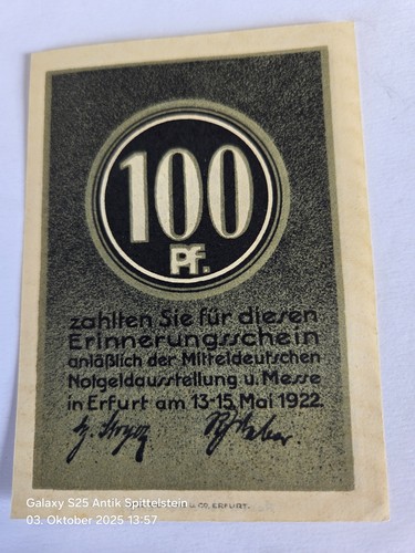 Notgeld thüringen erfurt 100 - erfurt,,