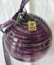 Vintage MCM Glaskugel Glashütte EISCH deutsche Handarbeit mundgeblasen lila gold