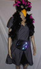 Karneval Kostüm Vogel Paradiesvogel Vera Mont Cocktail Kleid LED Federboa Gr. S