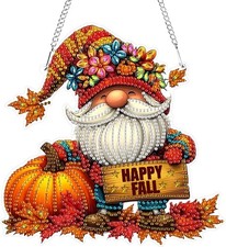 GHHKUD Herbst Zwerge Diamond Painting Fensterbilder Beidseitige, Halloween