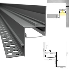 Trockenbau Profil Leiste SCHATTENFUGE-EINPUTZ für Led Streifen + Abdeckung