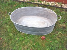 Zinkwanne Badewanne ca. 80-90 Liter mit Ablauf ca. 90x55x28 cm wit02