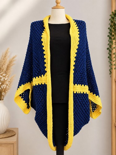 Damen poncho pullover - poncho-pullover, umhang