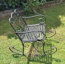 Schaukelstuhl Metall Schwarz Schwingstuhl