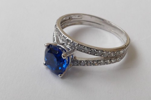 Ring dunkelblauer stein - dunkelblauer, 35