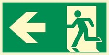 Links Fluchtwegschild