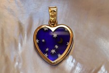 Millefiori Herz Anhänger - Night Sky - Sterling Silber 925, vg. - Antica Murrina