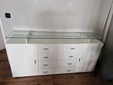 Sideboard mit Beleuchtung weiß Lack gebraucht Länge: 1,65, Höhe:0,80 Tiefe: 0,35