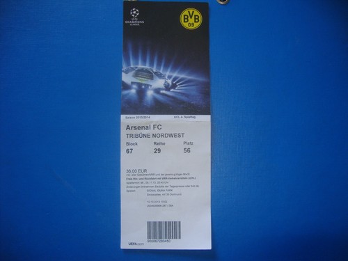 Ticket bvb dortmund - 13/14, fc