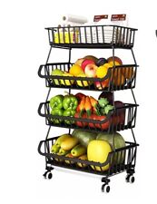 Praktisches Gemüseregal für Küche auf Rollen oder feststehend Servierwagen NEU