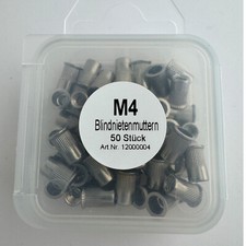 Blindnietmuttern M4 ( 50 Stück ) Einnietmuttern Gewindenieten Edelstahl A2