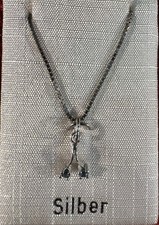 835er Silber Kette mit Saphir