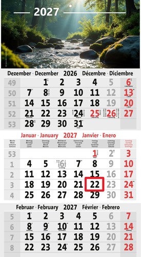 Monatskalender 2027 büro - 3-monatskalender,