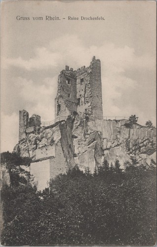 Ruine drachenfels rhein frühe - rhein,