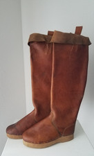 Vintage Stiefel - echtes Leder - Holzsohle - genagelt - Kriegs- Nachkriegszeit?