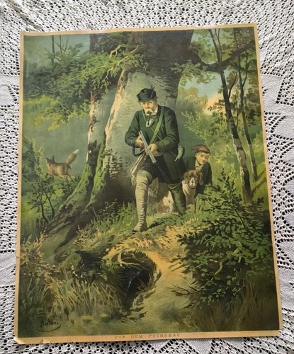 Vor dem fuchsbau - fuchsbau, jagdszene