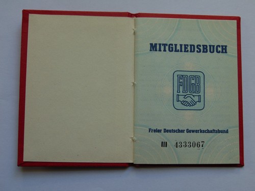 Ddr fdgb mitgliedsbuch - ddr,