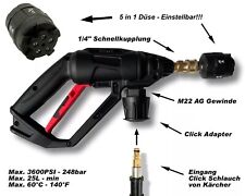 Hochdruckpistole für Kärcher u.a. & 5 in 1 Düse Schnellkupplung Click Adapter