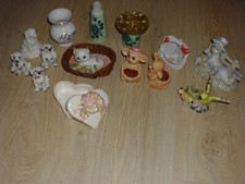 * 14 Keramik Figuren kleine Tierfiguren + Vasen + Leuchter , siehe Foto´s *