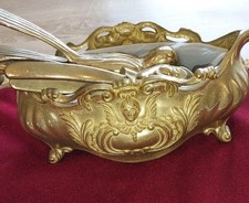 Messing-Jardiniere und 2 Nussknacker Vogel Und. aus Messing Vintage