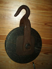 große alte Umlenkrolle mit Haken Holz 7,35 Kg 