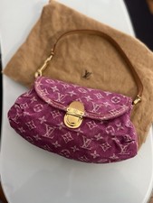 Louis Vuitton Pleaty Schultertasche Denim Top Zustand
