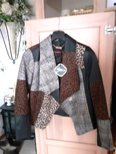 BRIAN RENNIE Designer-Lederjacke, Patchwork, Gr. 38, UVP 599,-