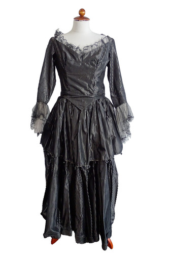 Kleid schwarz grau - grau, gestreift