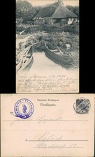 Ansichtskarte Gothmund Fischerhaus - Boote 1900
