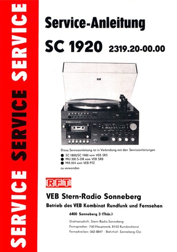 Service anleitung rft 1920 - rft, sc