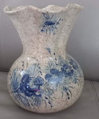 Vase blumendekor creme - vase,