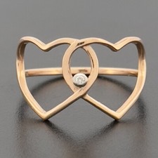 Doppelherz-Diamantring 9 kt