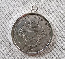 Harley Davidson Münze als Anhänger Silber Halskette Rar Selten