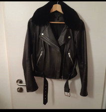 Lederjacke Bikerstyle von MUUBAA by London in M, mit abnehmbaren Kragen