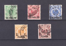 DAP Türkei Nr. 6c, 7b, 8a, 9b, 10d gestempelt geprüft  Mi. 100 Euro