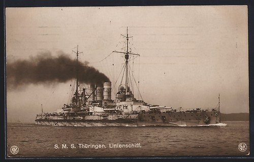 Linienschiff sms thüringen - ak,