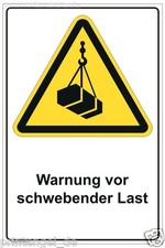 Schild Warnung vor schwebender Last Werksgelände Warnhinweis  Betriebsgelände
